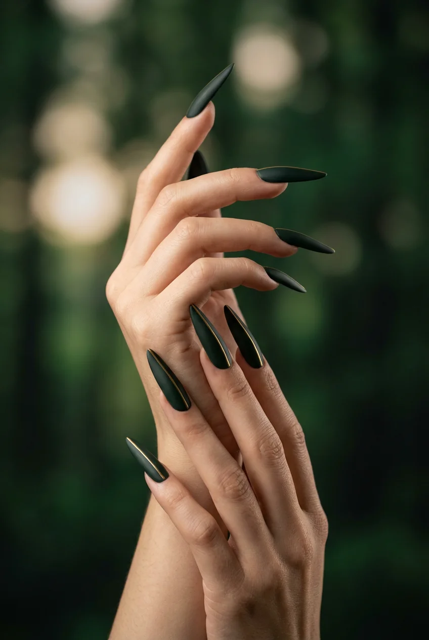 Short square nails with pressed wildflower design